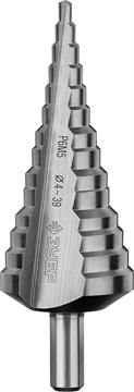 ЗУБР  4-39 мм, 14 ступеней, сталь Р6М5, ступенчатое сверло, Профессионал (29670-4-39-14) 29670-4-39-14_z01