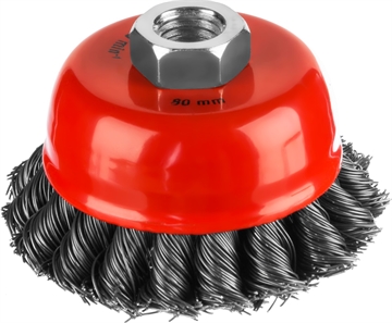 MIRAX  80 мм, жгутированная стальная проволока 0.5 мм, чашечная щетка-крацовка для УШМ (35104-080-2) 35104-080-2