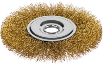 MIRAX  175 мм, витая стальная латунированная проволока 0.3 мм, щетка дисковая для УШМ (35141-175) 35141-175