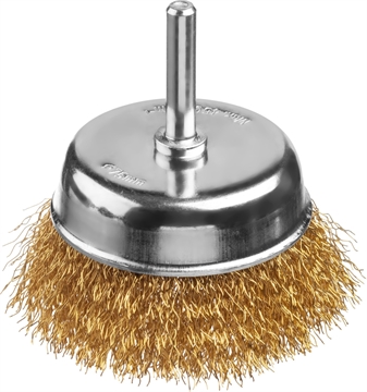 MIRAX  75 мм, витая стальная латунированная проволока 0.3 мм, щетка дисковая для дрели (35147-075) 35147-075