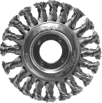 ЗУБР  100 мм, стальная проволоки 0.5 мм, щетка дисковая для УШМ, Профессионал (35190-100) 35190-100_z02