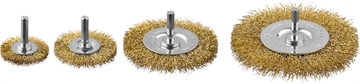 ЗУБР  38/50/75/100 мм, витая латунированная, стальная проволока, набор дисковых щеток крацовок для дрели , Профессионал (3521-H4_z03) 3521-H4_z03