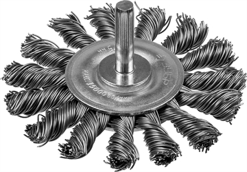 ЗУБР  75 мм, жгутированная стальная проволока 0.5 мм, щетка дисковая для дрели, Профессионал (3522-075) 3522-075_z02