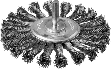 ЗУБР  100 / 6 мм, жгутированная стальная проволока 0.5 мм, щетка дисковая для дрели (3522-100) 3522-100_z01