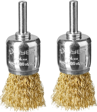 ЗУБР  24 мм, витая стальная латунированная проволока 0.3 мм, набор кистевых щеток для дрели, Профессионал (35225-24-H2) 35225-24-H2_z02