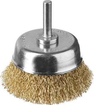 ЗУБР  d 63 мм, витая латунированная, стальная 0.3 мм, чашечная щетка для дрели, Профессионал (3525-063) 3525-063_z02