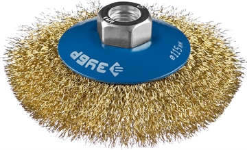 ЗУБР  115 мм, витая стальная латунированная проволока 0.3 мм, коническая щетка-крацовка для УШМ, Профессионал (35267-115) 35267-115_z02