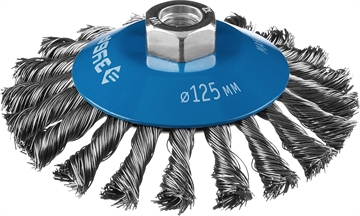 ЗУБР  125 мм, стальная проволока 0.5 мм, коническая щетка-крацовка для УШМ, Профессионал (35269-125) 35269-125_z02
