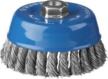 ЗУБР  120 мм, жгутированная стальная проволока 0.5 мм, чашечная щетка-крацовка для УШМ, Профессионал (35275-120) 35275-120_z02