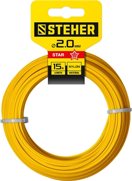 STEHER  ЗВЕЗДА, 2.0 мм, 15 м, леска для триммера (75010-2.0) 75010-2.0