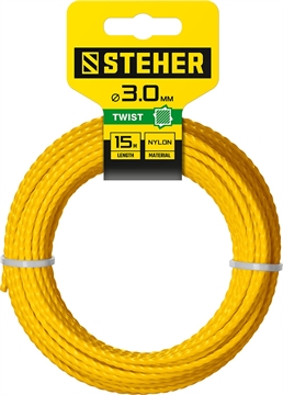 STEHER  ВИТОЙ КВАДРАТ, 3.0 мм, 15 м, леска для триммера (75020-3.0) 75020-3.0