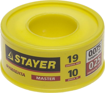 STAYER  0.075 мм х 19 мм х 10 м, 0.25 г/см3, ФУМ лента (12360-19-025) 12360-19-025