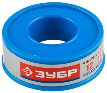 ЗУБР  0.1 мм х 12 мм х 15 м, 0.40 г/см3, ФУМ лента (12373-12-040) 12373-12-040
