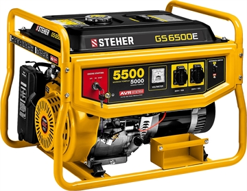 STEHER  5500 Вт, бензиновый генератор с электростартером (GS-6500E) GS-6500Е