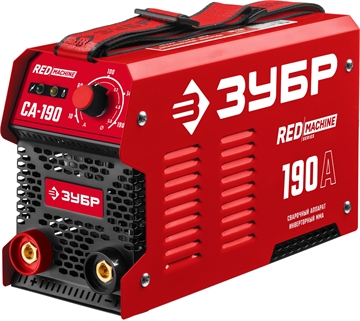 ЗУБР  ММА, 190 А, RED MACHINE, сварочный аппарат инверторный, макс. электрод Ø 5.0 мм (СА-190) СА-190