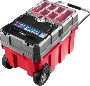 ЗУБР  МЕГАБОКС-24, 616 х 378 х 415 мм, (24″), пластиковый ящик-тележка для инструментов, Профессионал (38133-24) 38133-24