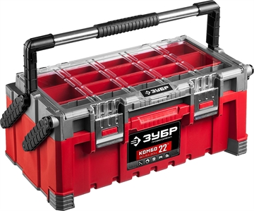 ЗУБР  КОМБО-22, 567 х 314 х 245 мм, (22″), пластиковый ящик для инструментов, Профессионал (38138-22) 38138-22_z01
