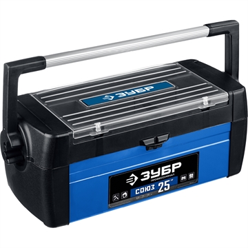 ЗУБР  СОЮЗ-25, 640 x 250 x 240 мм, (25″), металлический ящик для инструментов, Профессионал (38151-25) 38151-25_z01