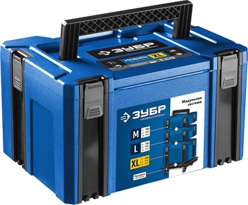 ЗУБР  МОДУЛЬ-25, 440 х 310 х 250 мм, (17″), размер XL, пластиковый ящик для инструментов, Профессионал (38165-25) 38165-25
