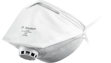 ЗУБР  класс защиты FFP1, плоская, фильтрующая полумаска с клапаном выдоха (11166) 11166_z01