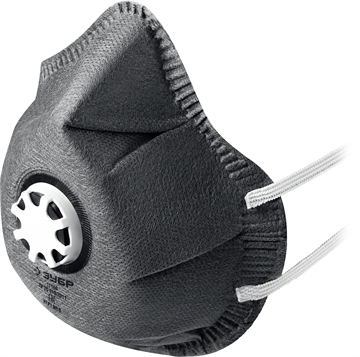 ЗУБР  ФГ-80 коническая, с угольным слоем, класс защиты FFP1, с клапаном выдоха, фильтрующая полумаска (11168) 11168