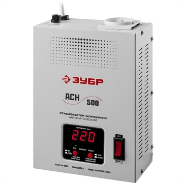 ЗУБР  500ВА, 0.5 кВт, автоматический стабилизатор напряжения, Профессионал (59385-0.5) 59381-0.5