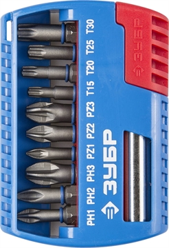 ЗУБР  11 шт, набор бит с магнитным адаптером (26051-H11) 26051-H11