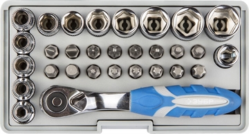 ЗУБР  30 шт, набор: трещотка, биты и торцовые головки (26054-H31) 26054-H31