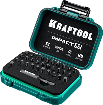 KRAFTOOL  Impact-32, 32 шт, набор ударных бит (26066-H32) 26066-H32