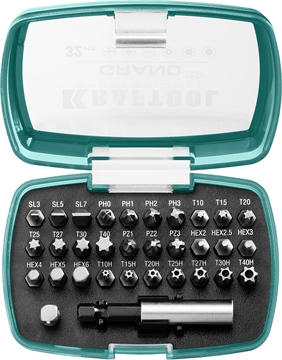 KRAFTOOL  Grand-32, с магнитным адаптером 32 шт, набор бит (26083-H32) 26083-H32