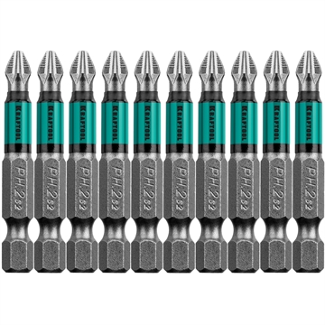 KRAFTOOL  Optimum, PH2, 50 мм, 10 шт, биты (26122-2-50-10) 26122-2-50-10