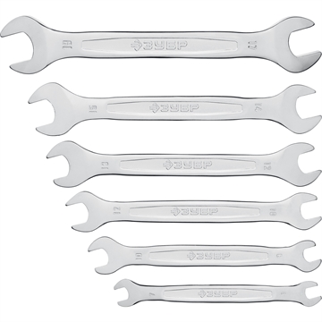 ЗУБР  6 шт, 6 - 19 мм, набор рожковых гаечных ключей, Профессионал (27011-H6) 27011-H6_z01