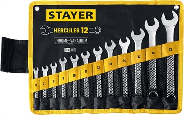 STAYER  HERCULES, 12 шт, 6 - 22 мм, набор комбинированных гаечных ключей, Professional (27081-H12) 27081-H12_z01