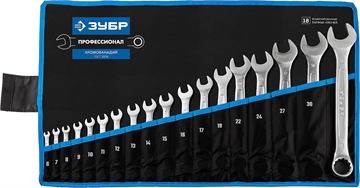 ЗУБР  18 шт, 6 - 32 мм, набор комбинированных гаечных ключей, Профессионал (27087-H18) 27087-H18_z01
