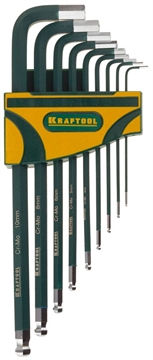 KRAFTOOL  9 шт, набор длинных имбусовых ключей (27445-H9) 27445-H9