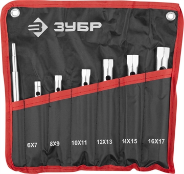ЗУБР  7 предм., 6 - 17 мм, набор торцовых трубчатых ключей (27162-H7) 27162-H7
