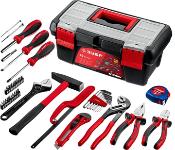 ЗУБР  Хозяин-42, 42 предм., универсальный набор инструмента для дома (22105) 22105