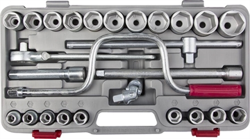 НИЗ  Шоферский инструмент №4, 26 предм., 1/2″, набор торцовых головок в пластиковом кейсе (2761-40) 2761-40