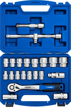 ЗУБР  А-22, 22 предм., (1/2″), универсальный набор инструмента, Профессионал (27632-H22) 27632-H22_z01