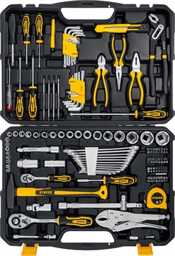 STAYER  UNIVERSAL 150, 150 предм., (1/2″+ 1/4″), универсальный набор инструмента, Professional (27710-H150) 27710-H150