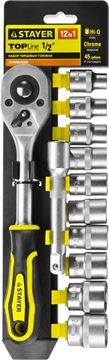 STAYER  RSS 12L, 12 предм., (1/2″), набор торцовых головок (27750-H12) 27750-H12