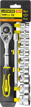 STAYER  RSS 12M, 12 предм., (3/8″), набор торцовых головок (27752-H12) 27752-H12