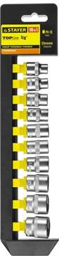 STAYER  RSS 10M, 10 предм., (3/8″), набор торцовых головок (27757-H10) 27757-H10