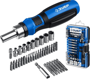 ЗУБР  Компакт-38, 38 предм., рреверсивная отвертка с насадками, Профессионал (25165-H38) 25165-H38_z01