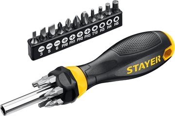 STAYER  Hercules-B18, 18 предм., отвертка-битодержатель с насадками (2545-H5) 2545-H5_z02