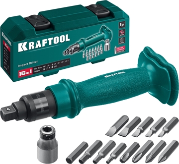 KRAFTOOL  ID-15, 15 предм., ударно-поворотная отвертка (25550-Н10) 25550-H10_z01