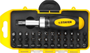 STAYER  Compact-38, 38 предм., реверсивная отвертка с насадками (2557-H38) 2557-H38