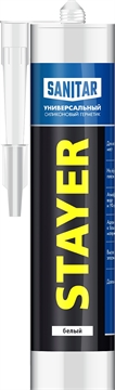 STAYER  260 мл, белый, силиконовый, санитарный герметик (41215-0) 41215-0_z01