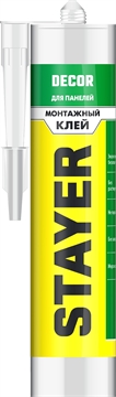 STAYER  280 мл, белый, монтажный клей для молдингов и панелей, Professional (41327) 41327