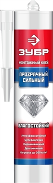 ЗУБР  300 мл, прозрачный, суперсильный монтажный клей (41332) 41332